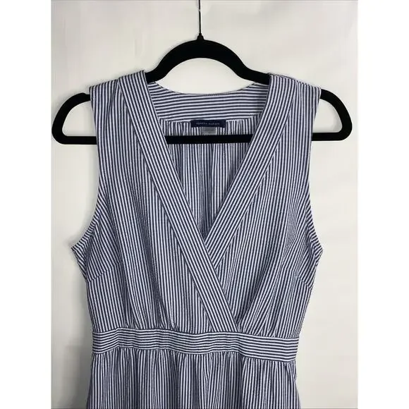 Tommy Hilfiger Striped Sleeveless Tiered Dress Blue/White Sz 6 - Picture 4 of 7